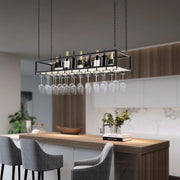 Wine rack - Wine glass holder - Wine rack for ceiling - Kitchen rack - 100 x 25 x 22 cm - Load capacity 75kg