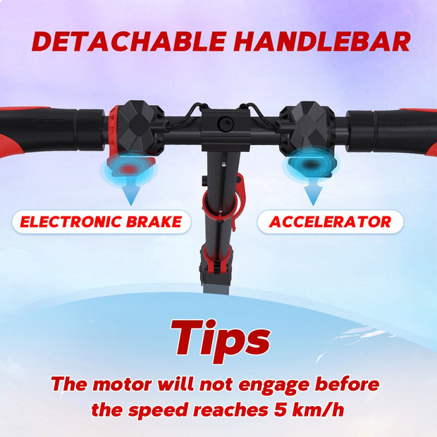 Elektrische Step Kinderen - Kinderstep Inklapbaar - 25v/6AH - 20km/u - 5.5" Wielen - Rood