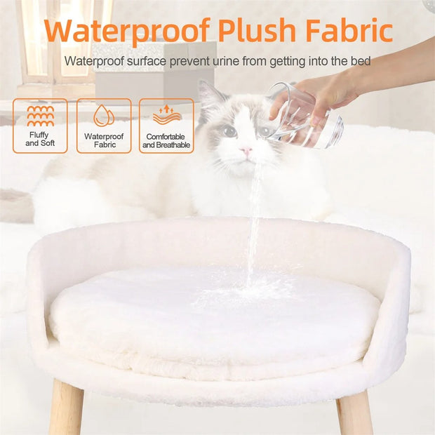 Dierenmand Deluxe - Verhoogd op Poten - Zacht Pluche - Waterafstotend Kussen - Wasbaar - Comfortabel en Stevig - Tot 20kg - Kattenbed - Kattenmand - Hondenbed - Hondenmand - Hondenkussen