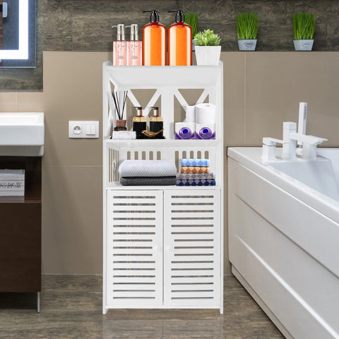 Badkamerkast - Opbergkast - Toiletkast - Badkamerplank - 40 cm x 25 cm x 90 cm - Wit