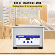 Ultrasoon Reiniger - Professionele Ultrasone Reinigingsapparaat - 800ml - Digitale verwarming Timer - Sieraden - Brillen -Tanden - Roestvrij Staal - Zilver