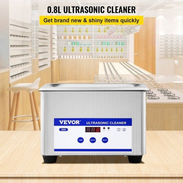 Ultrasoon Reiniger - Professionele Ultrasone Reinigingsapparaat - 800ml - Digitale verwarming Timer - Sieraden - Brillen -Tanden - Roestvrij Staal - Zilver