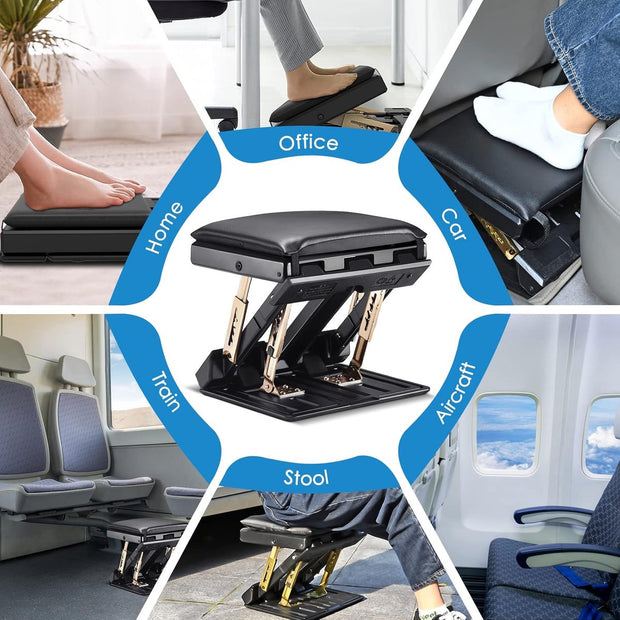 Footrest Desk with Massage Function - Ergonomic Footrest with Adjustable Leg Rest and Soft Cushion - Loadable up to 55 kg