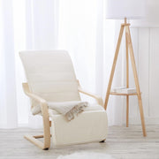 Stoel - Fauteuil - Relaxstoel - met Verstelbare Voetensteun - 5 Standen - 66.5x94x100 cm - Stevige Structuur - Wit