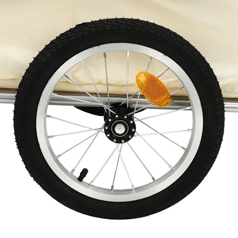 Fietsaanhangwagen - Fietstrailer - 50KG - Beige Blauw - Aluminium