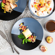 Serviesset 8 Persoons - Serviessets - Bordenset - Chique Bordenset - Keramiek - Blauw en Zwart