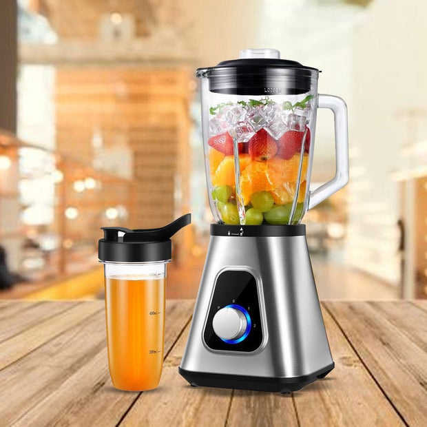 Blender - Smoothie Maker - Mixer - 1300W - 1.5L - Personal Blender - Combo voor Bevroren Fruitdranken, Sauzen - Zilver & Zwart