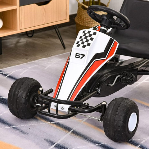 Skelters voor Jongens - Ligfiets - Verstelbaar Zadel - 104x66x57cm - Zwart/Wit