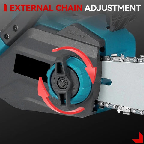 Elektrische Kettingzaag - Kettingzaag met Accu - Houtzaag - Houtbewerking - Boomzaag - Krachtig - 8000W - 16 Inch - 2 Accu's - Acculader - Ketting en Zaagblad - Noodstop - Verstelbare Ketting