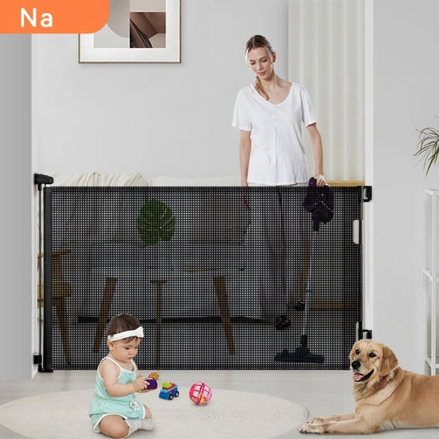 Door gate - Child gate - Dog door gate - Durable protective net - 140cm - Black
