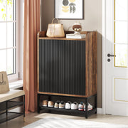 Praktisch Schoenenrek - Schoenenrek met 5 Niveaus - Schoenenkast - Schoenenrek Metaal Modern - Hout - 75 x 35 x 105 cm - Bruin