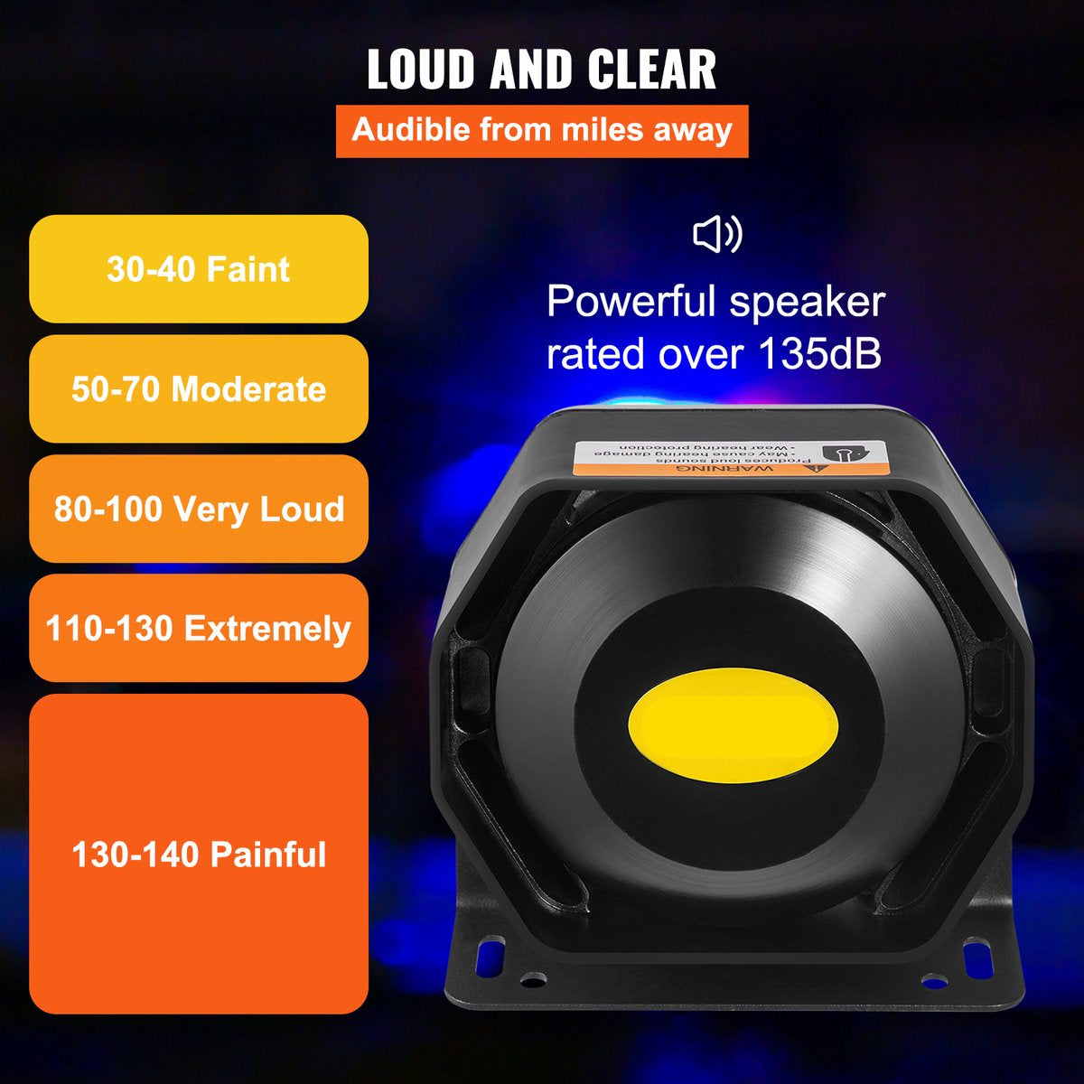 Noodsirene - 8 Tonen - ≥130dB - 200W - 12V - Met Afstandsbediening En Accessoireset - Geschikt Voor Noodgevallen - QUORE