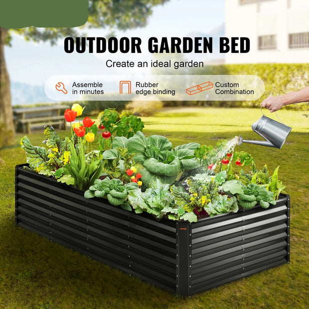 Kweekbak planten - Moestuinbak - Verhoogd bed - 240x120x60cm - Kweekbakken moestuin - Gray - 1700 Liter