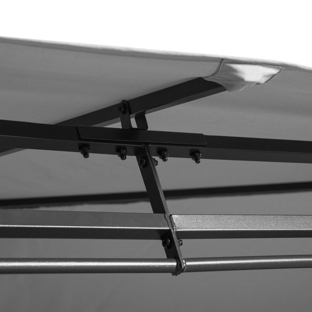 Paviljoen 4 x 3 m tuinpaviljoen tuintent partytent met zijwanden staal koffie 84C-050