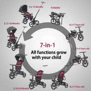 Buggy - Strollers - Pushchair - Prams and Buggies - 7 in 1 foldable tricycle - For 6m+ to 5 years