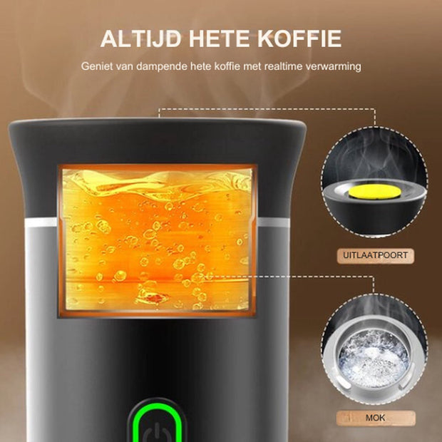 Draagbare elektrische espressomachine - 3 in 1 - Reis koffiezetapparaat - Auto koffiezetapparaat - Capsules en gemalen koffie - 80ml - Zwart