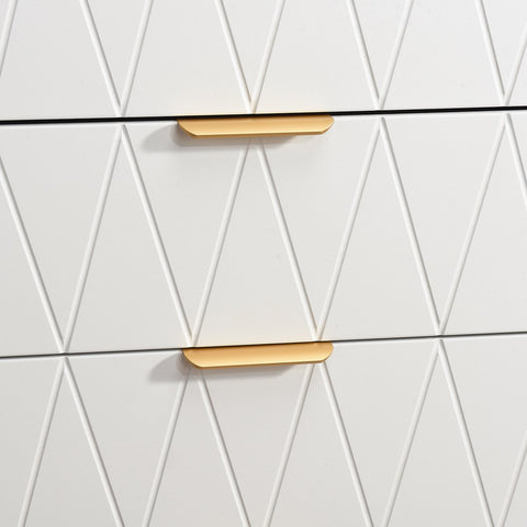 Kast - Huiskamer - Dressoir - Ladeblok - Wit/Goud - 60x34x90 cm - Buffetkast - Design Kast - Keuken - Woonkamer