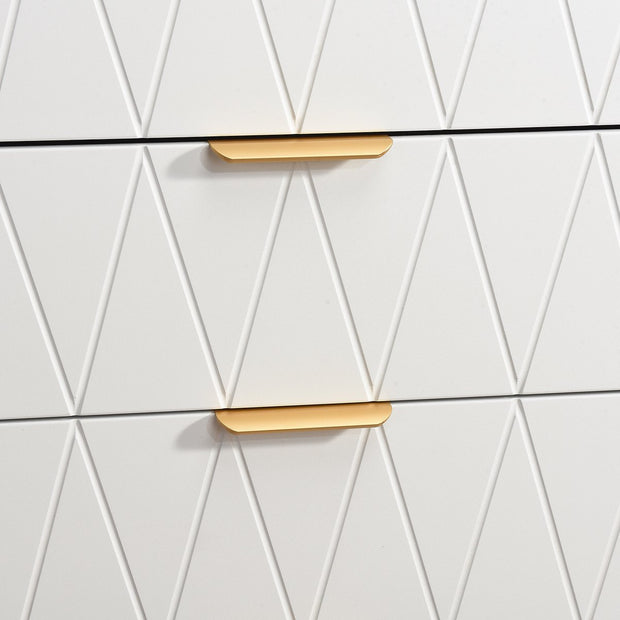 Kast - Huiskamer - Dressoir - Ladeblok - Wit/Goud - 60x34x90 cm - Buffetkast - Design Kast - Keuken - Woonkamer