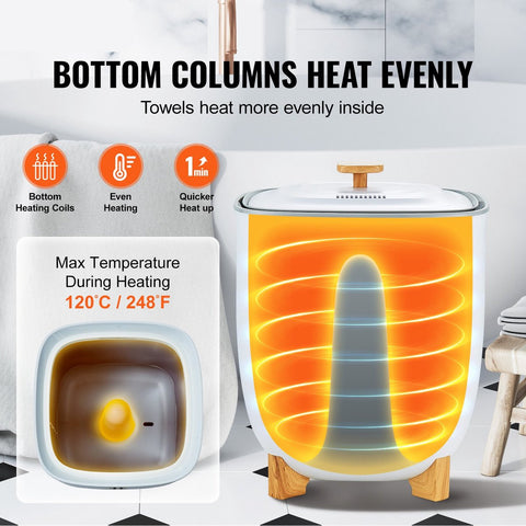 Luxe Handdoekverwarmer - XXL 25L - LED-scherm - Timer - Aromafunctie - Veilig - Duurzaam - Wit - Handdoekrek - Elektrisch - Handdoek Radiator