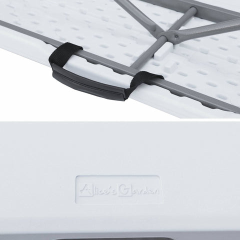 Fiesta opvouwbare receptie tafel en plastic banken 180cm, campingtafel