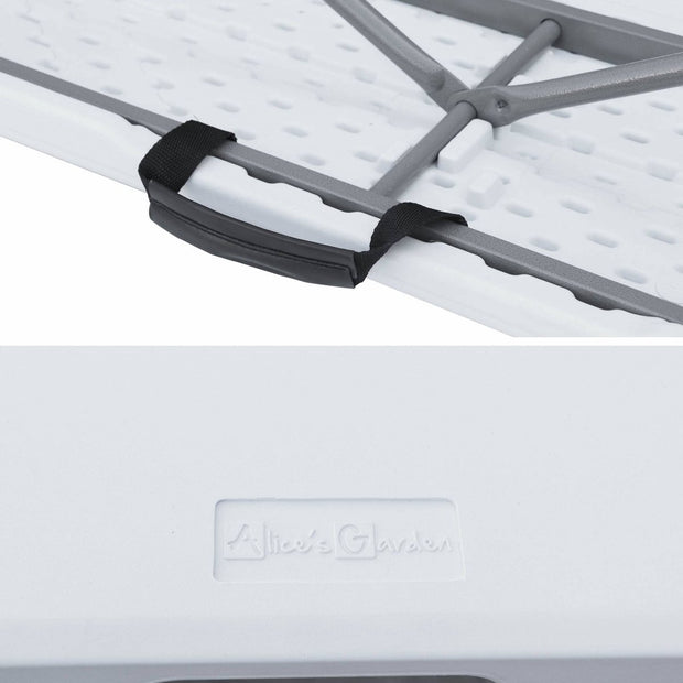 Fiesta opvouwbare receptie tafel en plastic banken 180cm, campingtafel