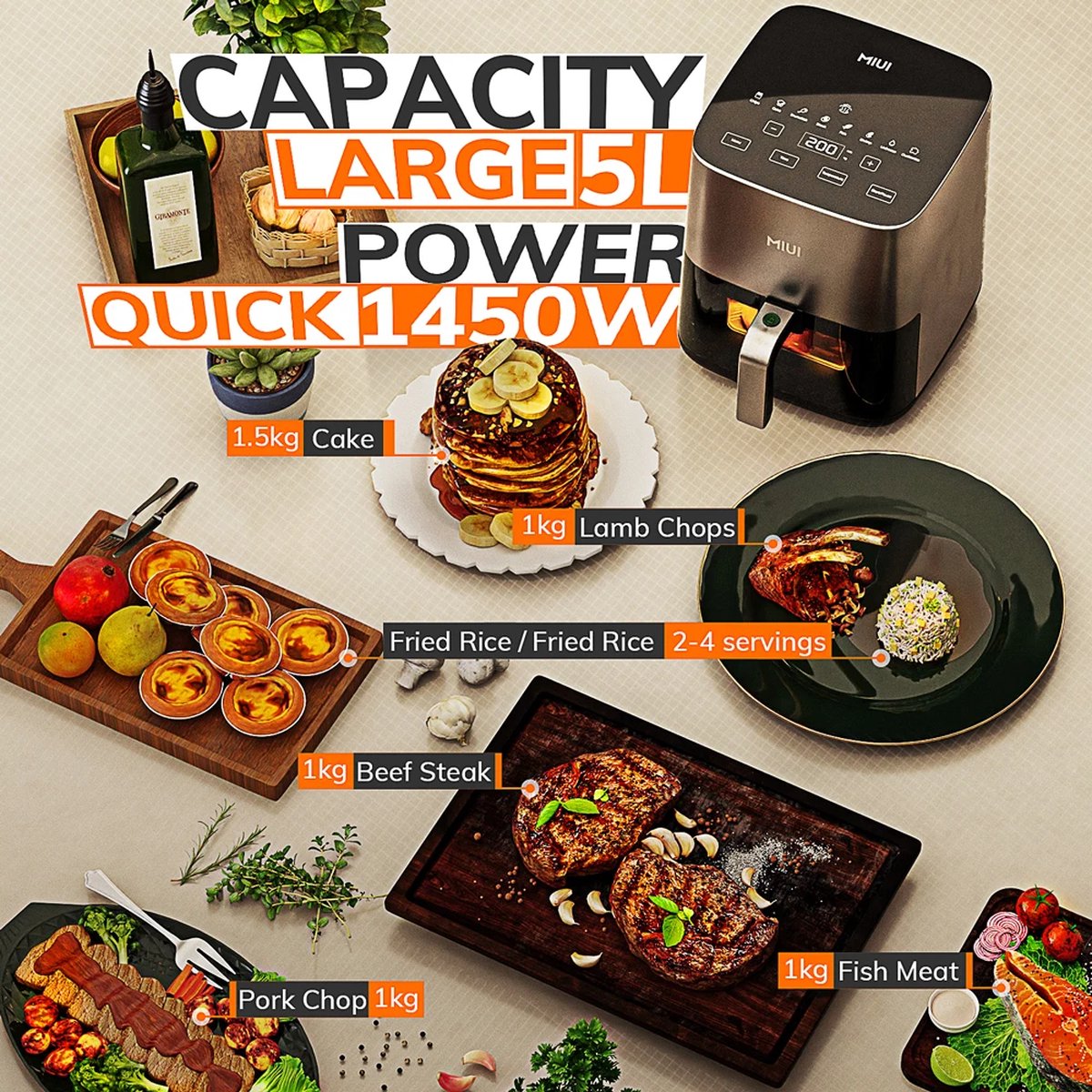 Airfryers - Airfryer - heteluchtfriteuse - Luchtfriteuse - 5L - 1450W