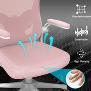 Ergonomische Bureaustoel met Hoofdsteun - Bureaustoelen voor Volwassenen - Office Chair - Gamestoel - Kantoorstoel - Volledig Verstelbaar - Incl. 3D-verstelbare Armleuningen & Verstelbare Lendensteun - Roze