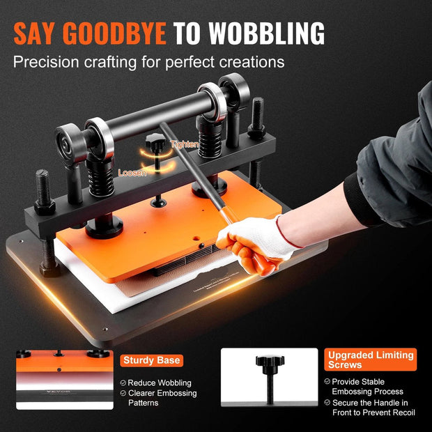 Snijmachine P7 - Premium Embossing - Tot 1500kg - Pons Machine - Leerbewerking - Duurzaam en Robuust - Ergonomisch Ontwerp - Plaat 26x12cm - Papier - Rubber - Textiel