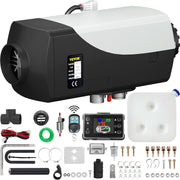 Diesel Standkachel - 12V - 8KW - Diesel Heater - met een Intelligente LCD-monitor en Afstandsbediening - Brandstoftank van 10L - Luchtverwarmer - Autoverwarming-Auto Heater-Voor Auto Vrachtwagens Camper Boot Bus Kan Aluminium Rv - Zwart & Wit