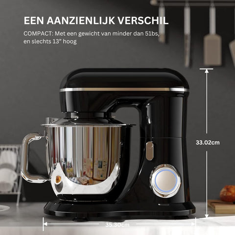Mixer met Mengkom - Keukenmachine - Keukenrobot - Zwart