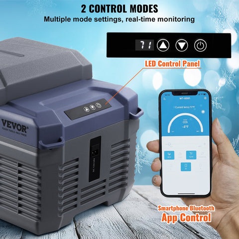 Draagbare Koelkast - Enkele Zone - Laag Energieverbruik - Led-Display En Bluetooth - Bediening - 12L - Donkergrijs