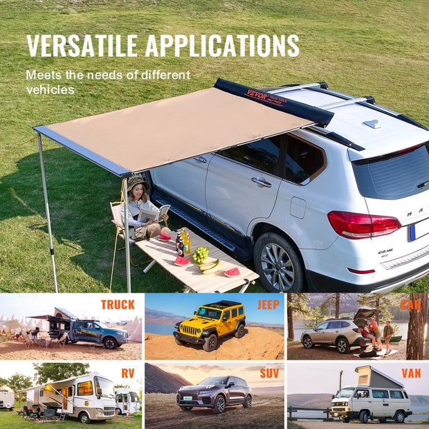 Voertuigluifel - Autozijluifel Pu300cm - Uv50+ Anti-Ultraviolet - Zeer Geschikt voor Kamperen FamiliereüNie - 6.6 x 8.2 ft