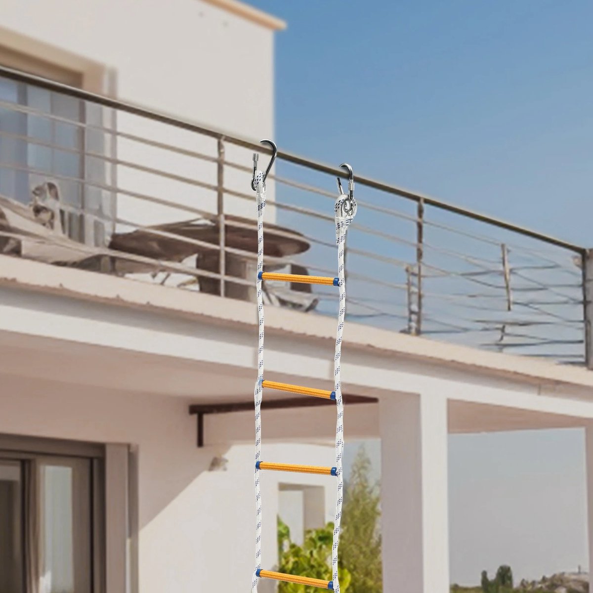 6m Escape Ladder - Rope Ladder Fire Safety - Fire Ladder - Multifunctional Heavy Duty Emergency Ladder - Load up to 200 kg
