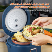 Rijstkoker - Multicooker - 3-4 Mensen - Stomer - Opwarmmaaltijden - 5 Laags - Vrachtwagen - Auto - Thuis - Werk - 12V / 24V - 200W - Blauw