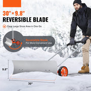 Sneeuwschep - 30-Inch Duwschild - 15° Hellend Ontwerp - Aluminium U-Vormige Handgreep - Efficiënt en Krachtig - Geschikt voor Thuis en Commercieel Gebruik - 120 x 74.5 x 25 cm