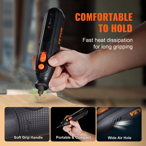 Snoerloos Rotatiegereedschap - Multifunctioneel Gereedschap - Geschikt voor Ambachten en Reparatiewerk - 5000-25000 RPM - Zwart