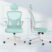 Ergonomische Bureaustoel met Hoofdsteun - Bureaustoelen voor Volwassenen - Office Chair - Gamestoel - Kantoorstoel - Volledig Verstelbaar - Incl. 3D-verstelbare Armleuningen & Verstelbare Lendensteun - Groen