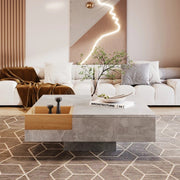 Salontafel - Bijzettafel Met Afneembare Opbergdoos - Woonkamer Tafel - Betongrijs - 72x72x30cm