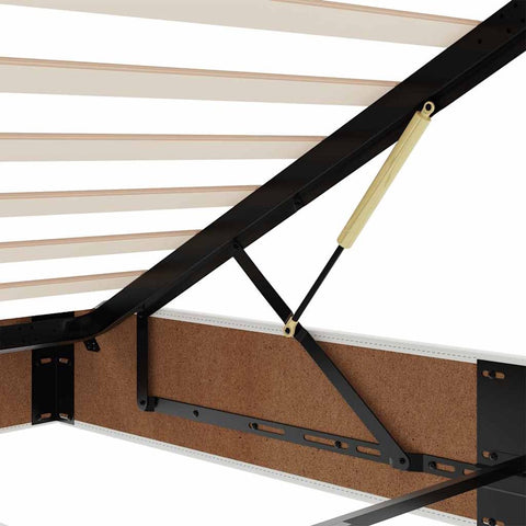 Bedframe 160x200 cm - Wit Kunstleer Bed Frame - Boxspring - Tweepersoonsbed - Slaapcomfort - Modern Design