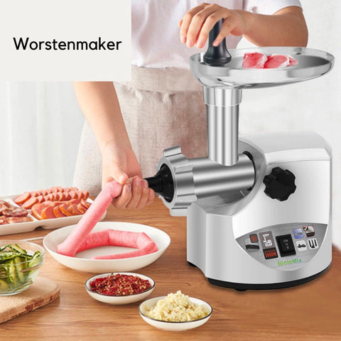 Elektrische vleesmolen 3 in 1 - Gehaktmolen - Worstenmaker - Worstvuller - Krachtig - 3000W