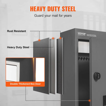 Letterbox - Letterbox with code - Anti-theft letterbox - Waterproof