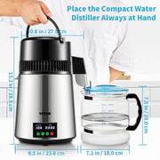 Water Filter - Water Filtration - Water Filter - Filter - Red - 4 Liter - 1L Per Hour - Touchscreen - 750W