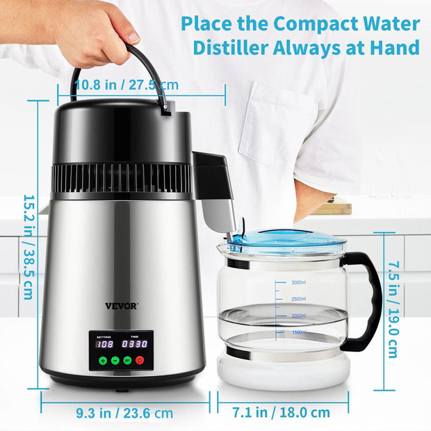 Water Filter - Water Filtration - Water Filter - Filter - Red - 4 Liter - 1L Per Hour - Touchscreen - 750W