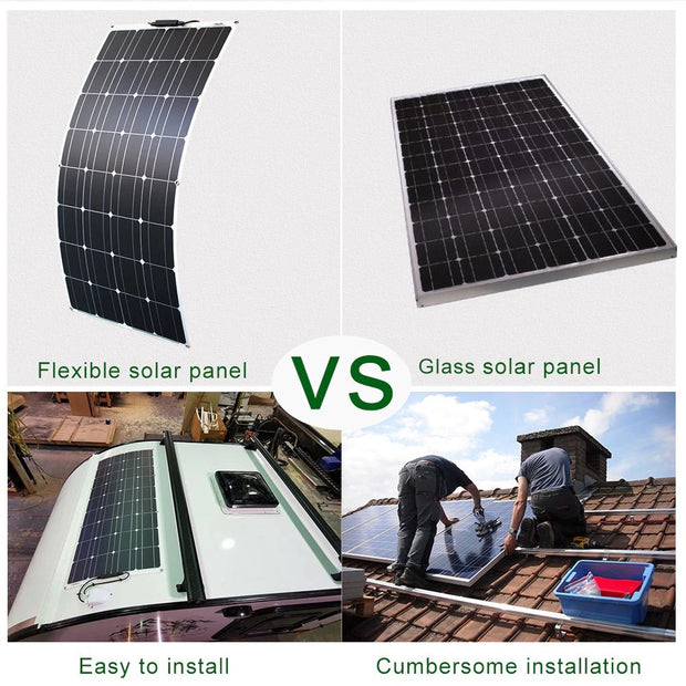 Flexibel Zonnepaneel - Compleet Pakket - 100W Solar Energy System - Buigbaar - UltraDun 3MM - Lichtgewicht - Zonnepaneel Camper