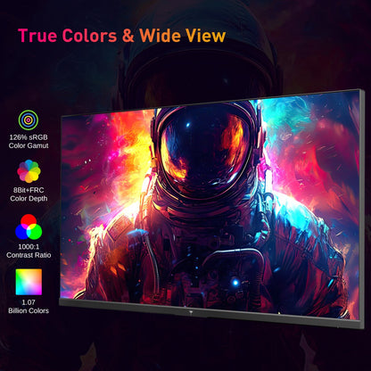 Gamingmonitor - 24-inch 2560*1440 16:9 snel IPS-scherm - 180 Hz - FreeSync en G-Sync - 126% sRGB - HDR-ondersteuningweinig blauw licht - ondersteuning voor wandmontage en kantelaanpassing - 2 x HDMI2.0 - 2 x DP1.4 - 1 x koptelefoonaansluiting - QUORE