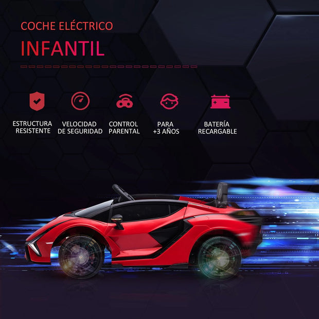 Elektrische kinderauto - Elektrische auto voor kinderen - Electrische auto - Elektrische auto kinderen - Elektrische auto bestuurbaar - Elektrische auto kind - Lamborghini - Rood