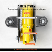 Laag Profiel Krik - 2 Ton Hefvermogen - Hefbereik 125.2-335 mm - Robuuste IJzerconstructie - Veiligheidssysteem - Praktisch Ontwerp - Geschikt voor Auto's - Pick-up Trucks en SUV's - Geel