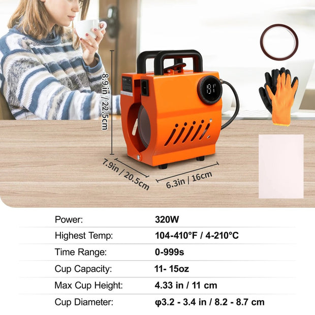 Mok personaliseren - Mok pers - Mok pers machine - Draagbare mokpersmachine - 320W