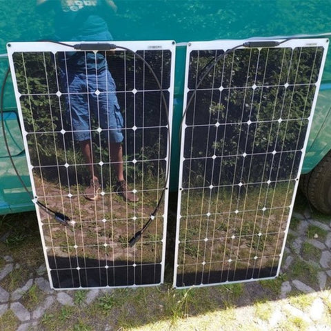 Zonnepanelen Compleet Pakket 12V - Flexibel Zonnepaneel Camper - 2 Stuks - 200W