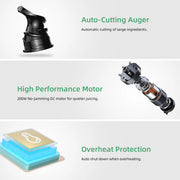 Slowjuicer - Sapcentrifuge voor Fruit en Groente - 500 ml - 200W - Koude Pers Juicer - Zwart